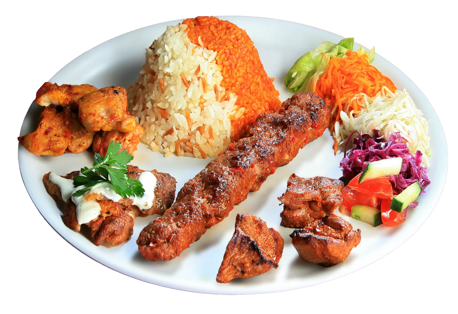 Gemischter Grillteller vom Holzkohlegrill